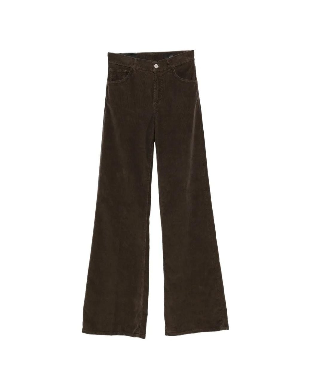 Dondup Brown Amber Corduroy-Effect Wide-Leg Trousers