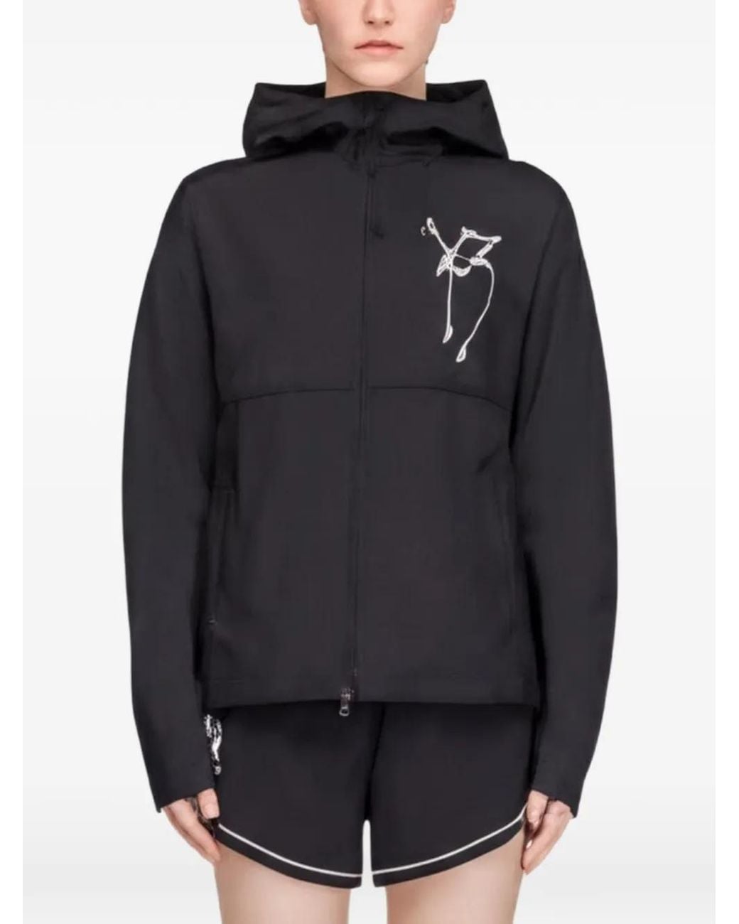 Y-3 Black Chito Graphic-Print Running Jacket