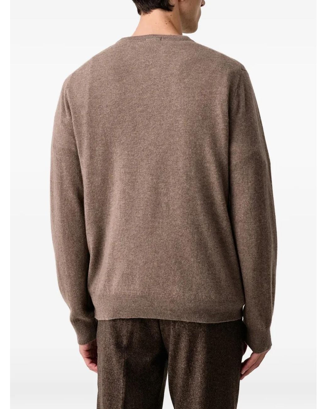 Lindbergh Gray 1927 Crew-Neck Ribbed-Trim Sweater for men