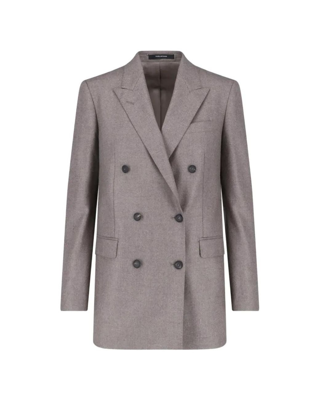 Tagliatore Gray Blazer Jasmine À Boutonnière Croisée Et Revers Pointus