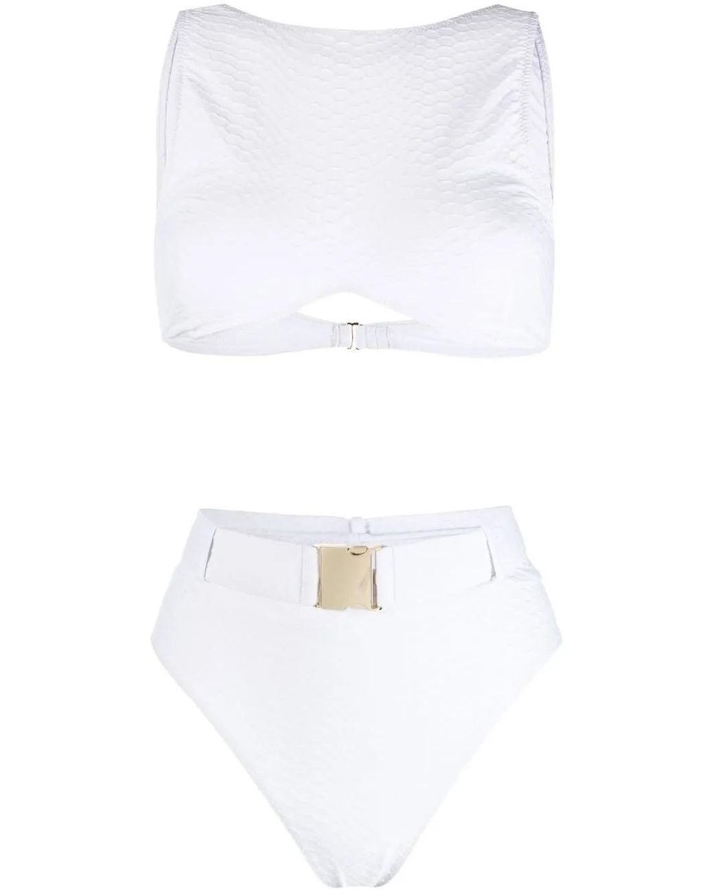 Noire Swimwear White Belted High-Rise Bikini