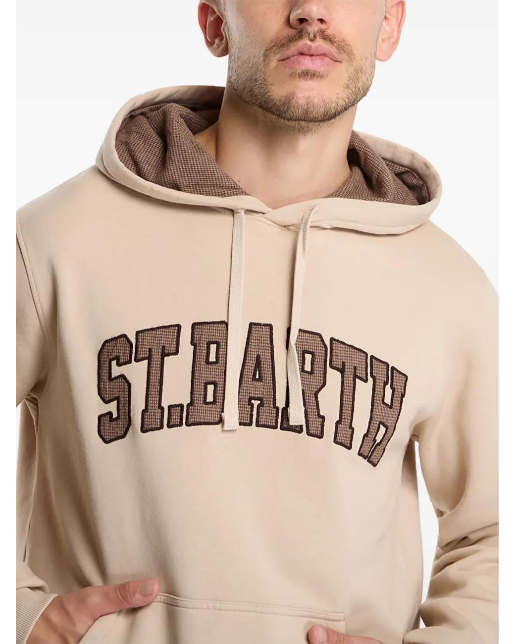 Mc2 Saint Barth Natural Logo-Patch Hoodie for men