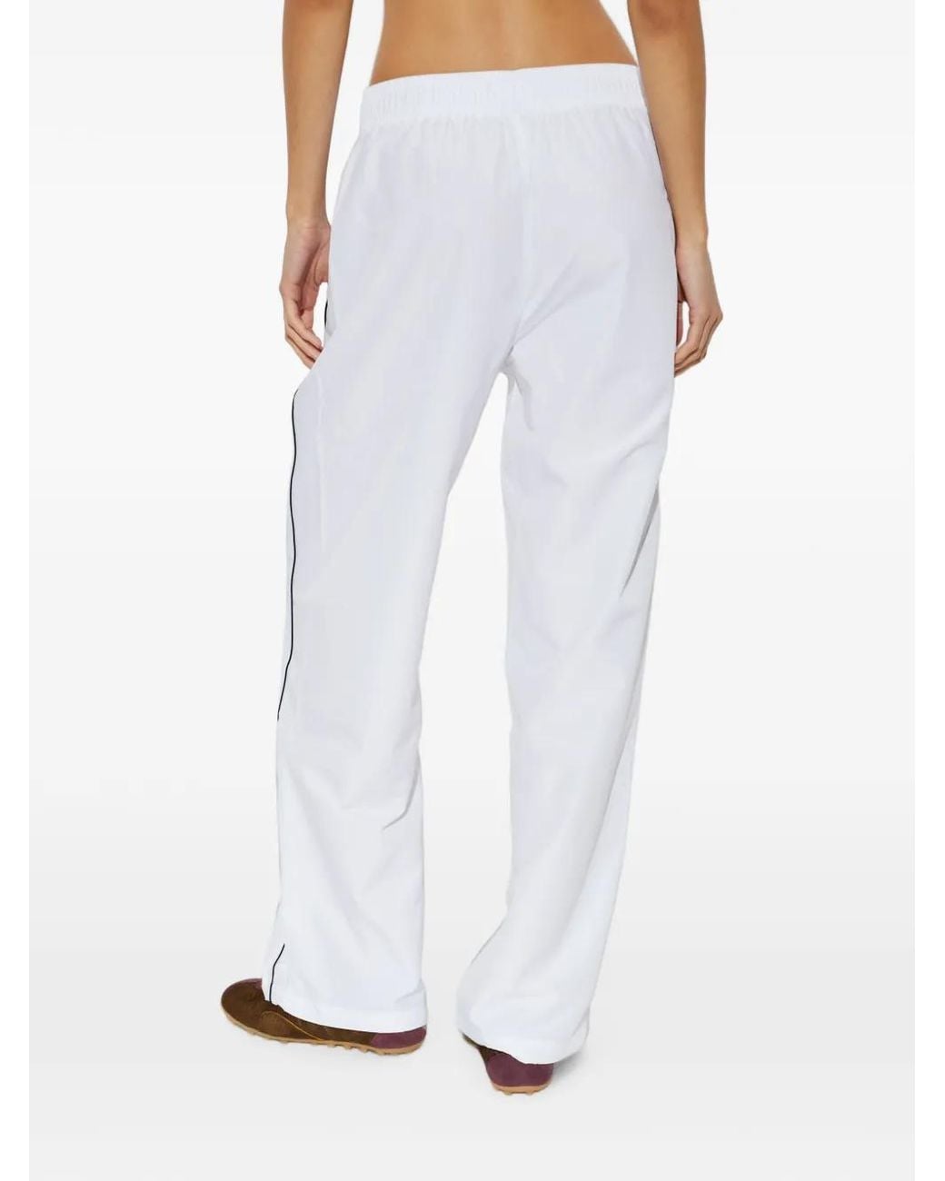 Lacoste White Logo-Patch Sport Track Pants
