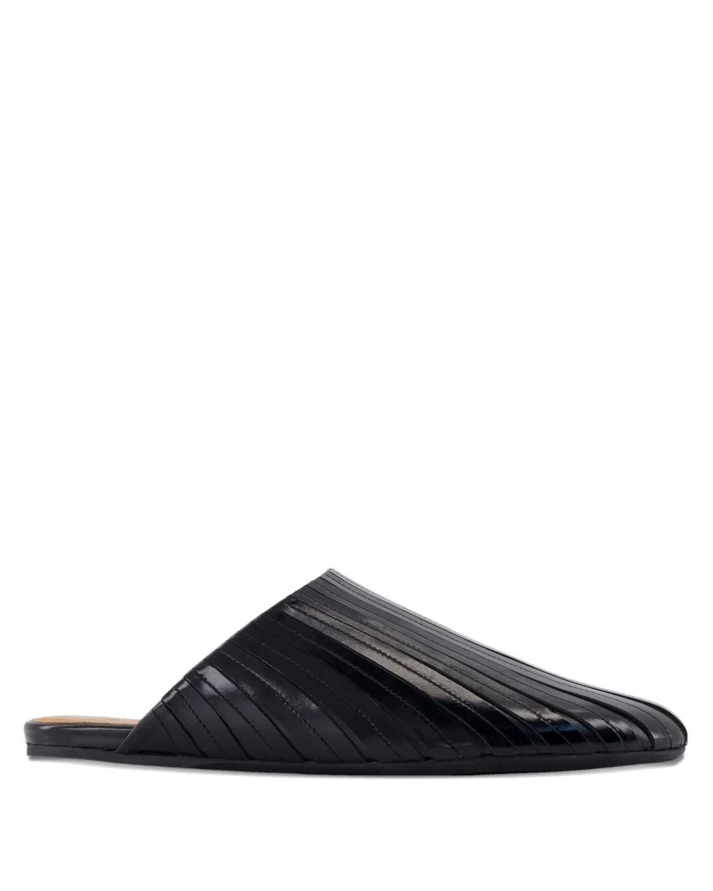 Marni Black Leather Strip Sabots for men