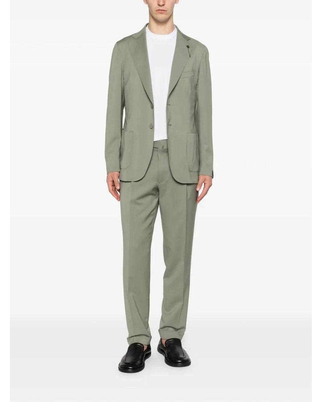 Santaniello Green Pocket Button Suit for men
