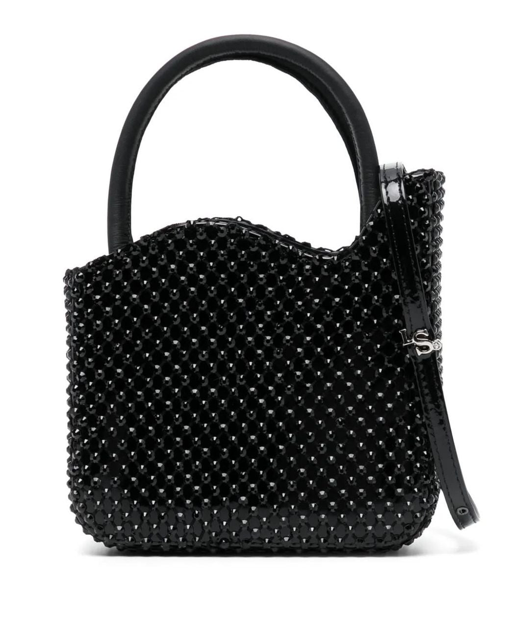 Le Silla Black Mini Gilda Rhinestone-Embellished Bag
