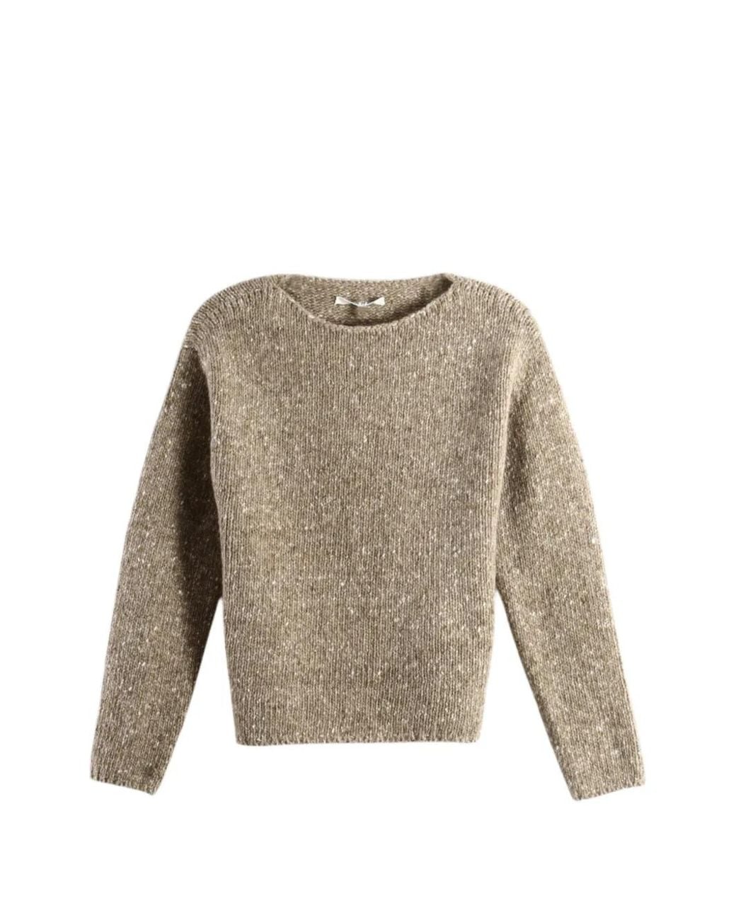 Auralee Natural Flecked Knit Sweater