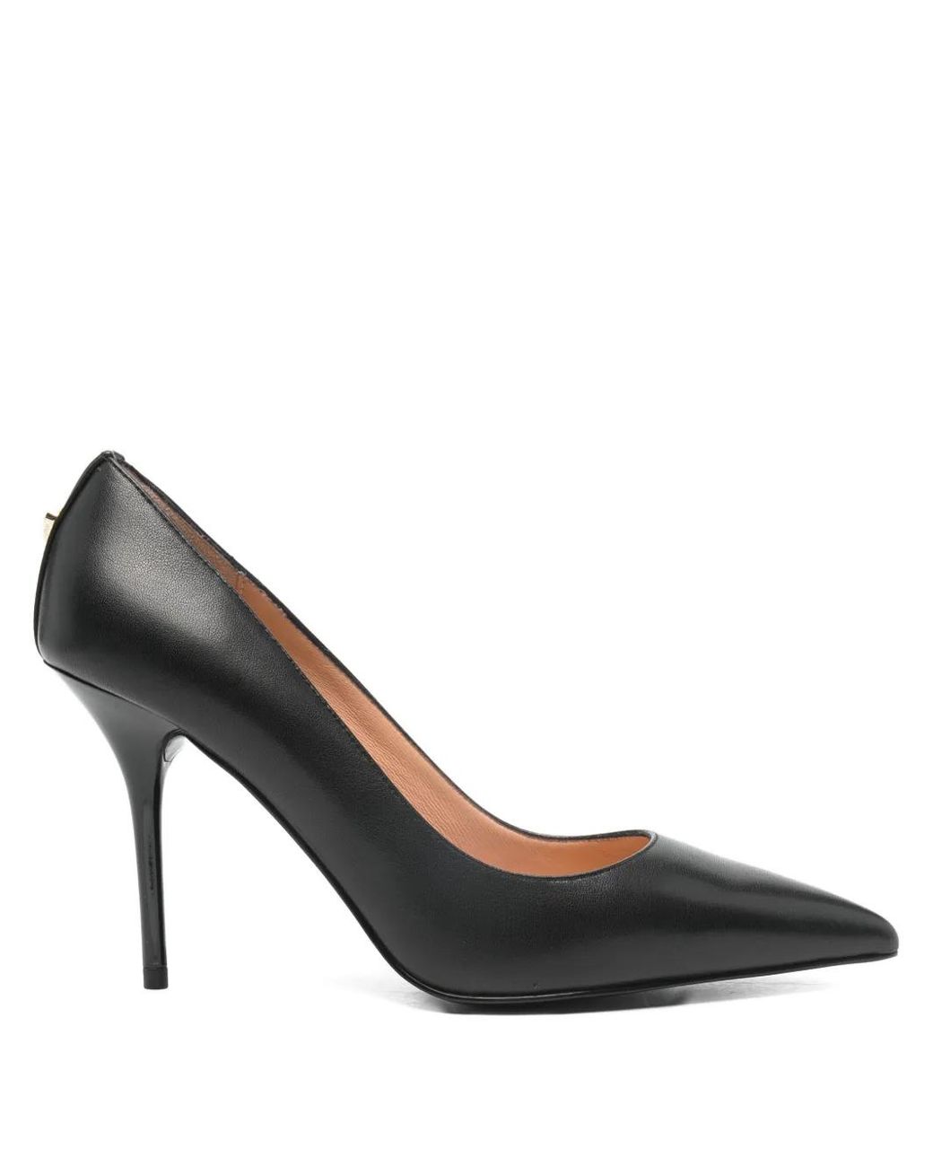 Love Moschino Black Leather Pointed-Toe Pumps
