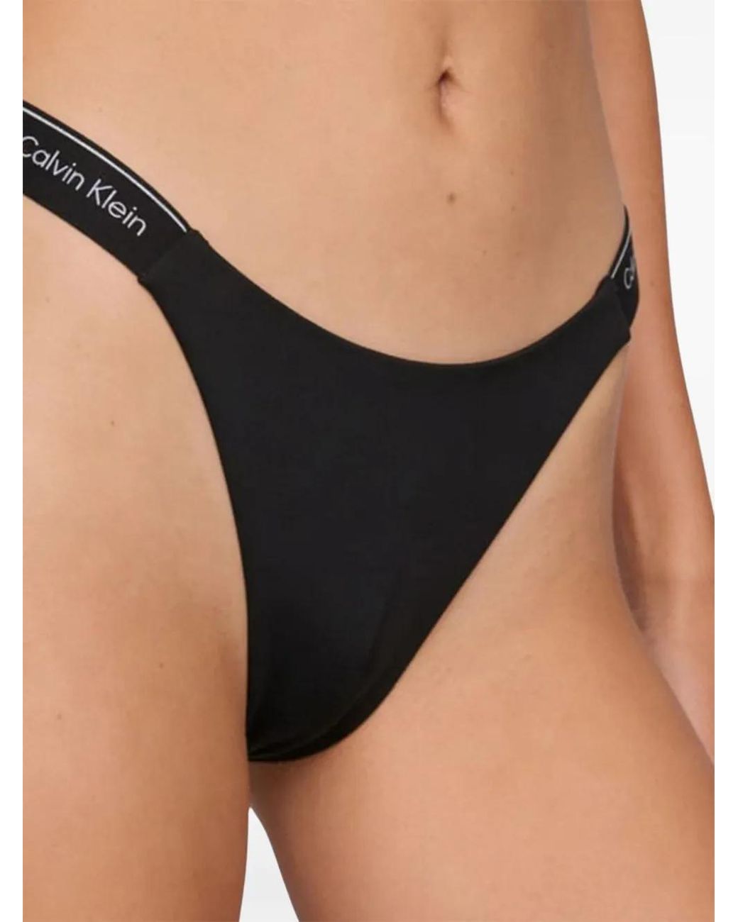 Calvin Klein Black Logo-Tape Bikini Bottoms