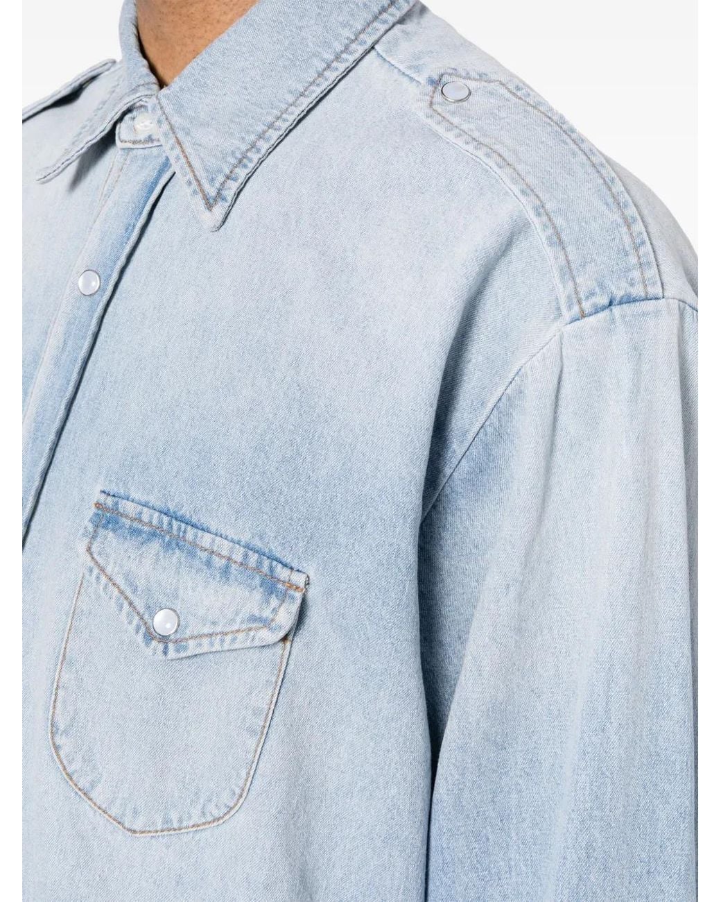 Bally Blue Long-Sleeve Denim Shirt for men