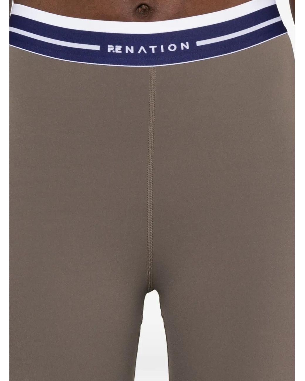 P.E Nation Gray Avant Full Striped Leggings
