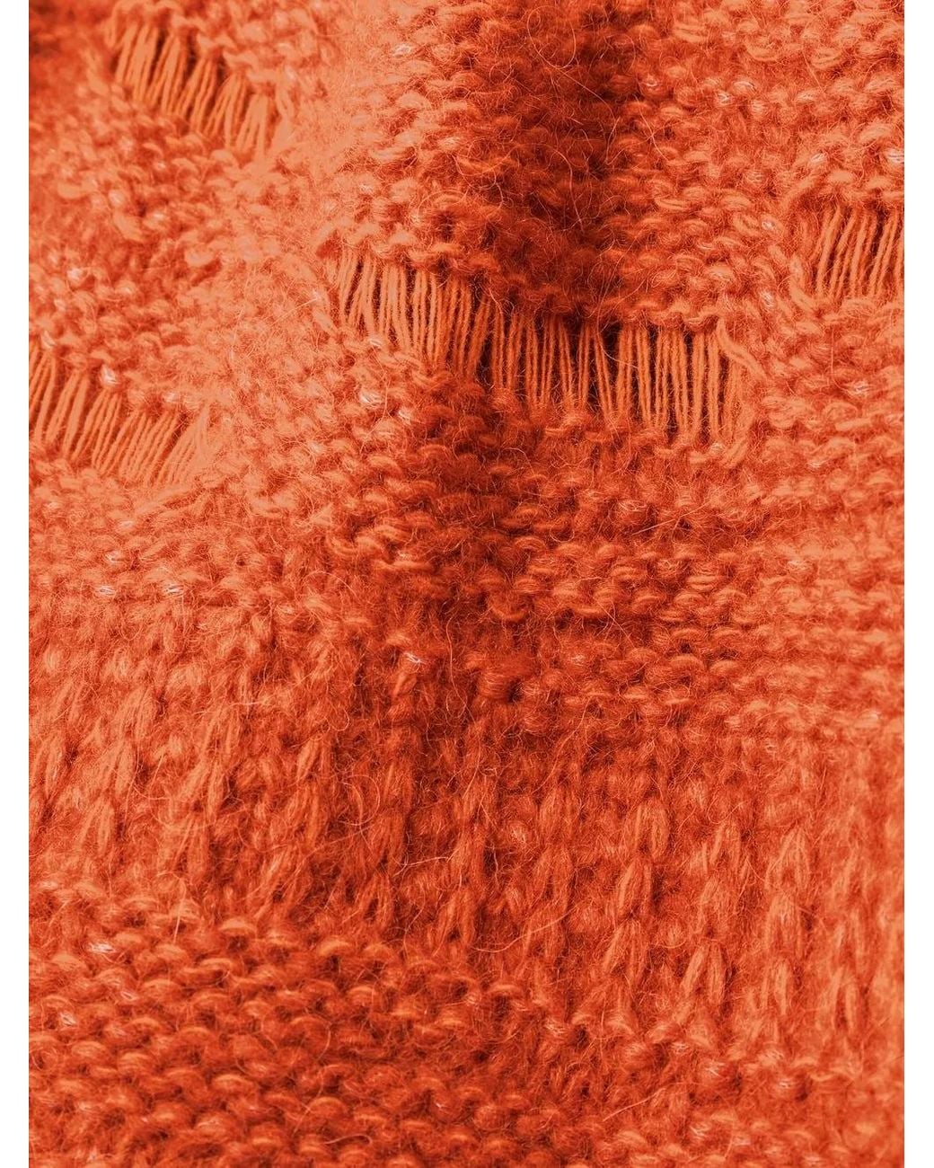 Stella McCartney Orange Manteau Asymétrique À Franges