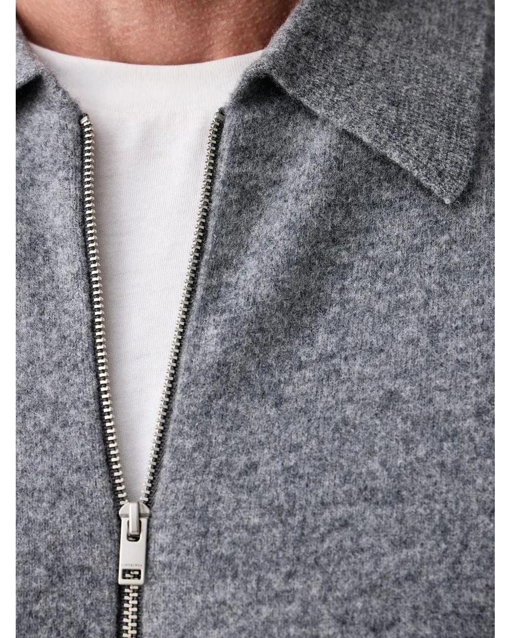 Lindbergh Gray Cardigan À Fermeture Zippée for men