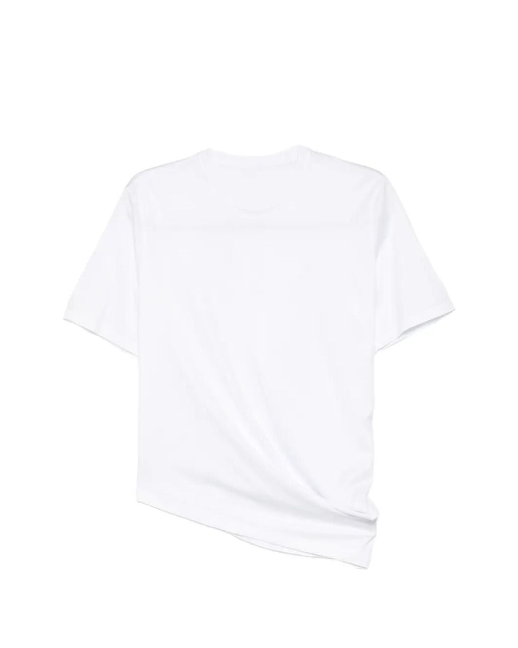JNBY White Asymmetric-Hem T-Shirt