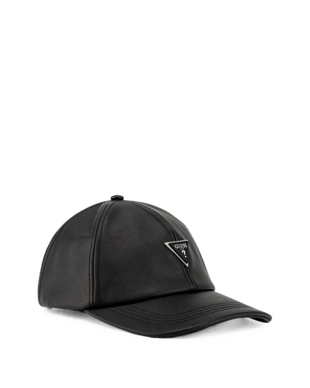 Guess Black Milano Logo-Plaque Baseball Cap for men