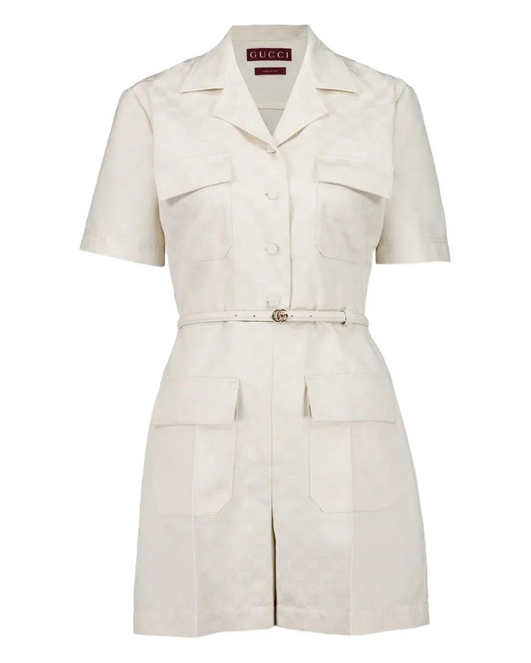 Gucci White Gabardine Playsuit