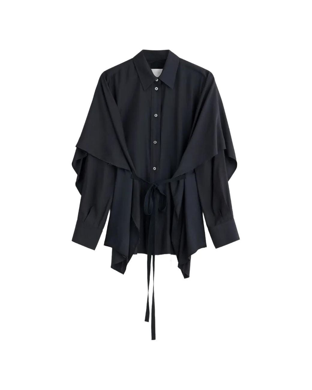Maison Margiela Blue Cape-Sleeve Shirt
