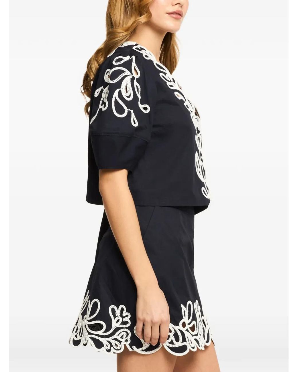 Cinq À Sept Blue Blouse Bellara Paisley Bloom