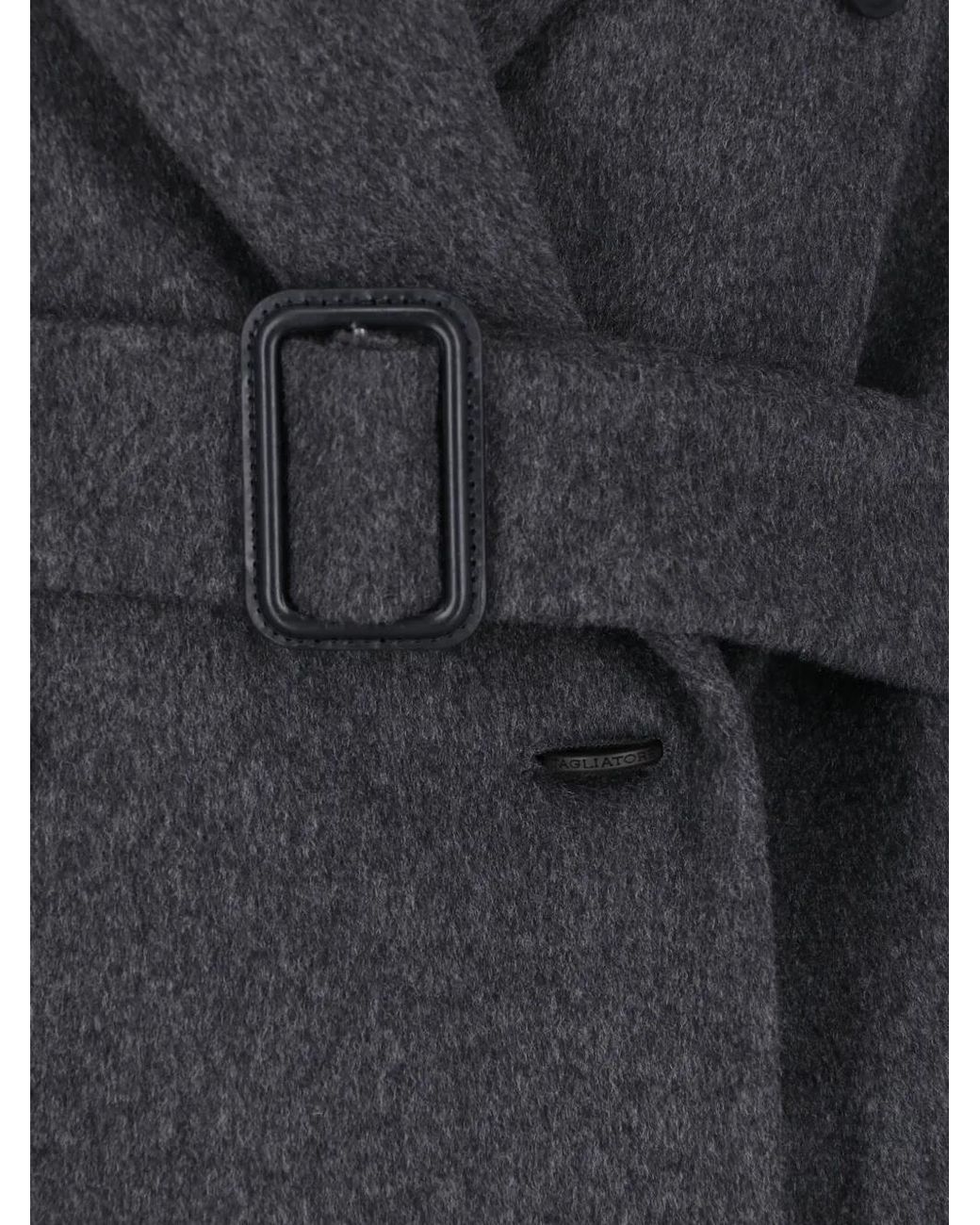 Tagliatore Black Jole Belted Double-Breasted Coat