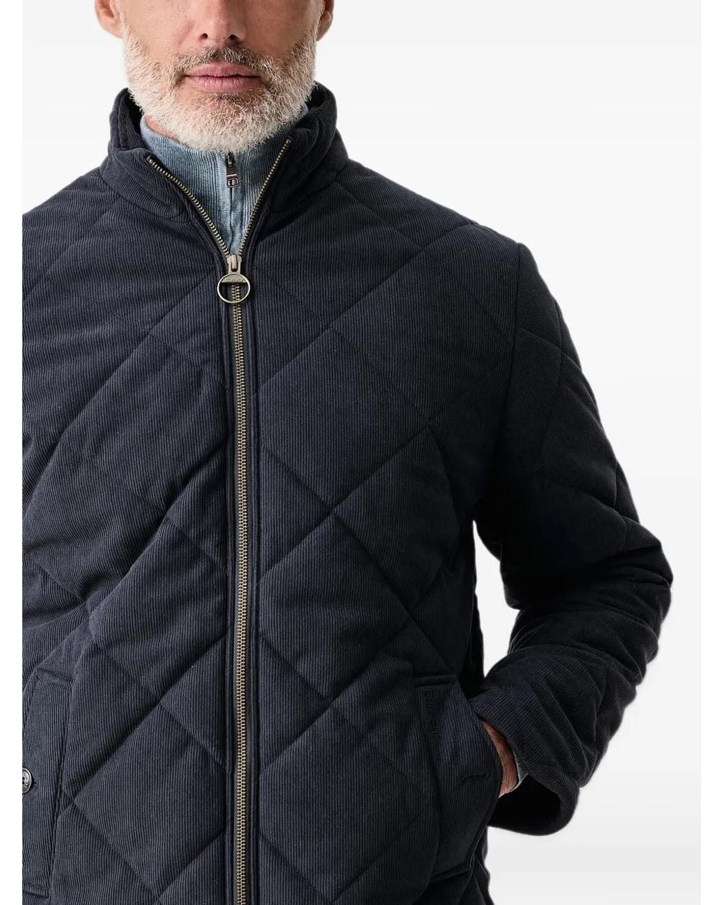 Barbour Blue Corden Quilted Jacket for men