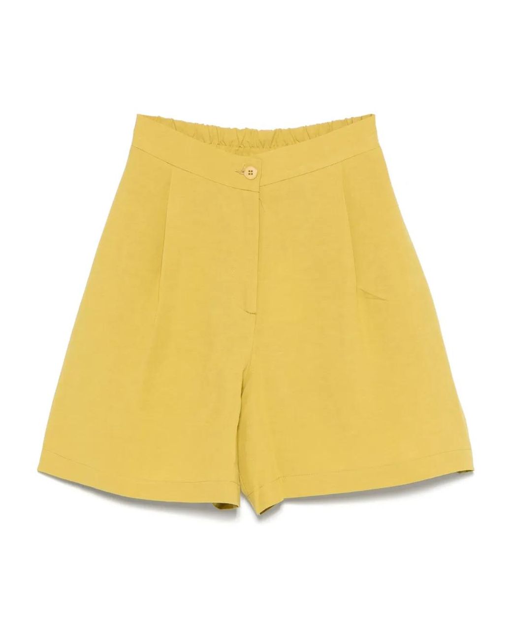 MOUTAKI Yellow High-Waisted Shorts