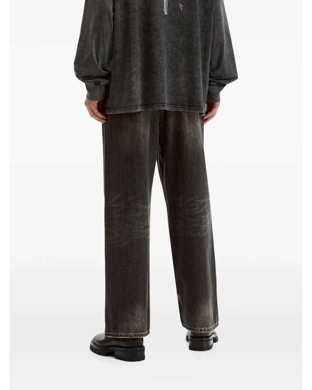 FIVE CM Gray Jean À Effet Usé for men