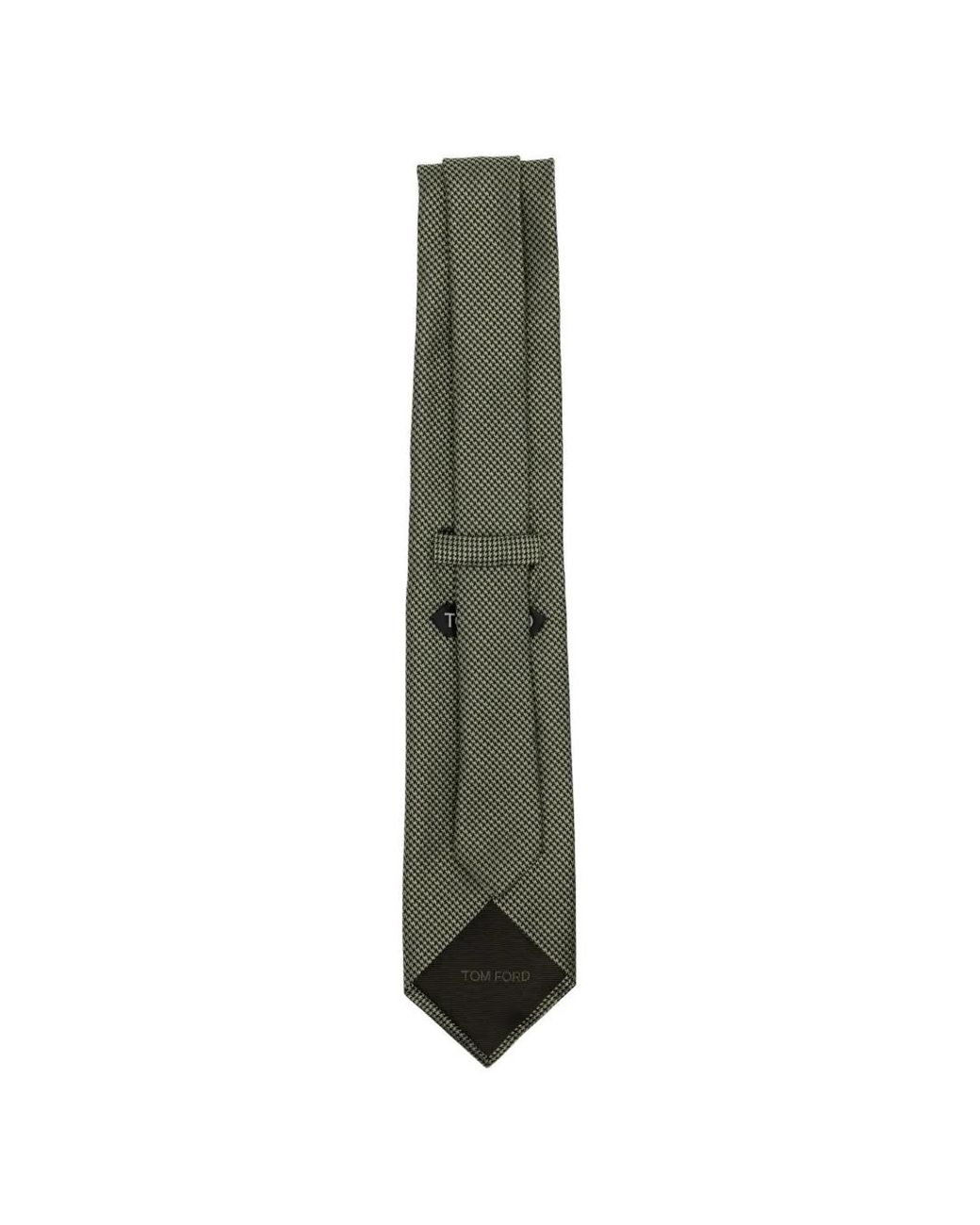 Tom Ford Green Houndstooth-Patterned Tie for men
