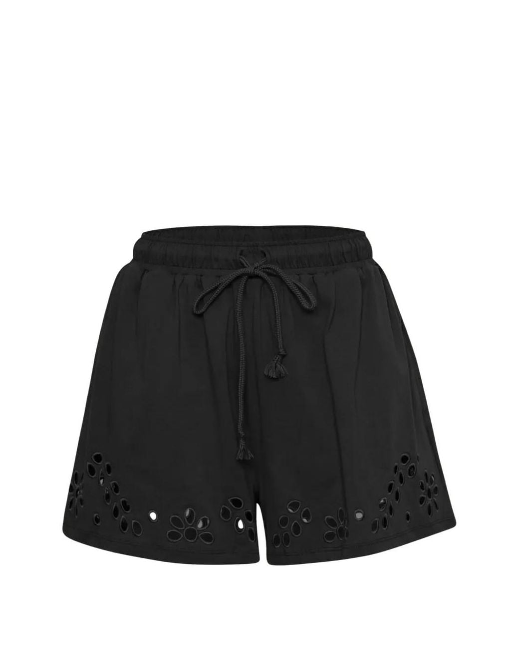 Ulla Johnson Black Vedi Eyelet-Embellished Shorts