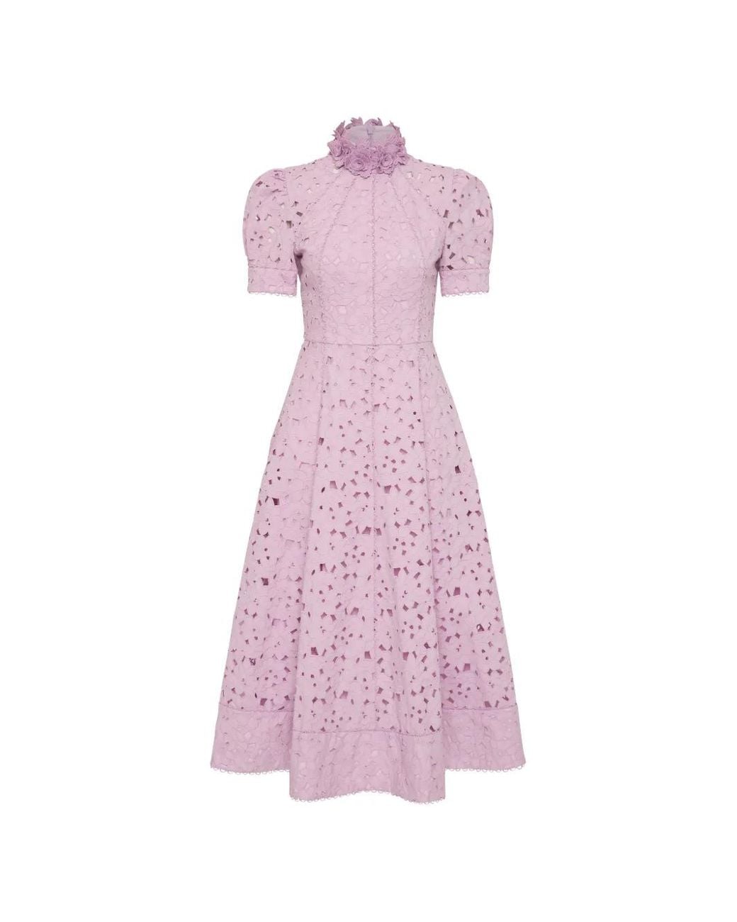 Rebecca Vallance Pink Kitsu Short-Sleeve Midi Dress