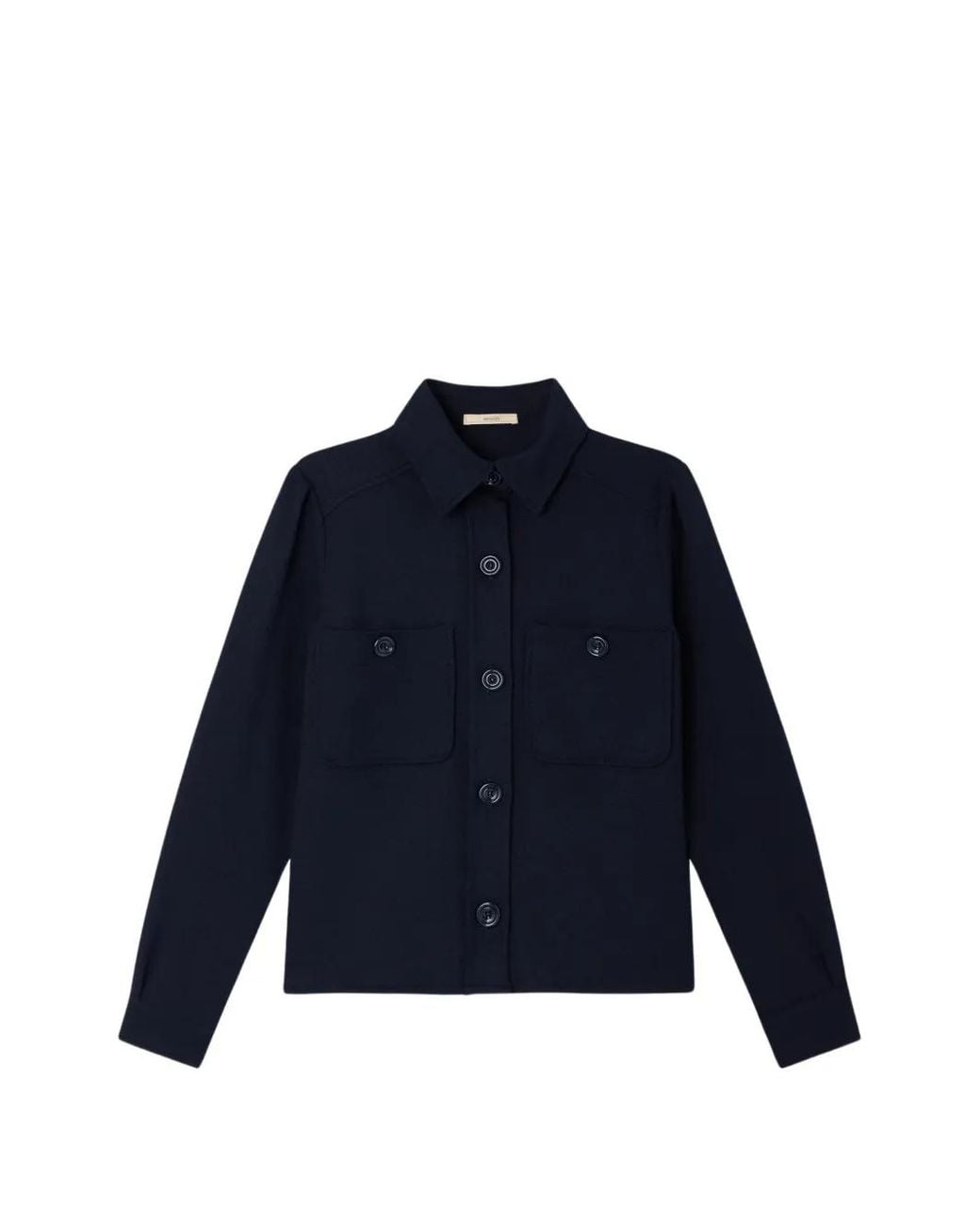 Sessun Blue Button-Up Chest-Pocket Shirt