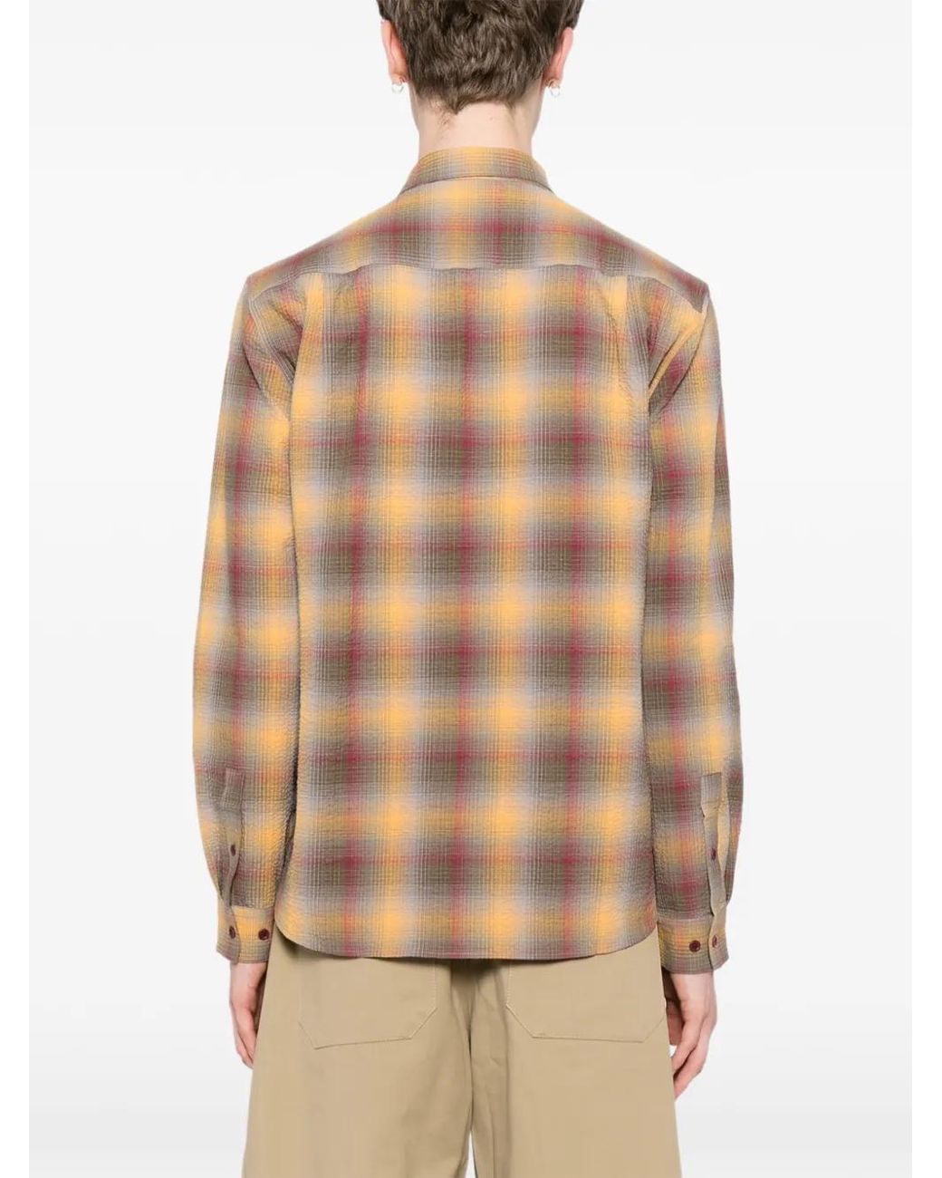 YMC Brown Plaid Curtis Shirt for men