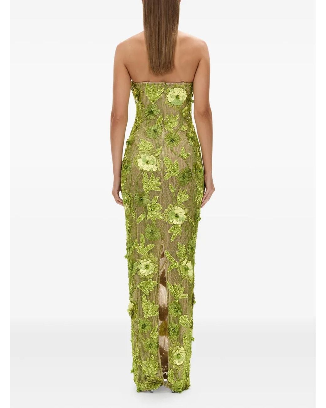 Rachel Gilbert Pierre Floral-Embellished Strapless Gown in Green | Lyst Rachel Gilbert Pierre Floral-Embellished Strapless Gown in Green | Lyst