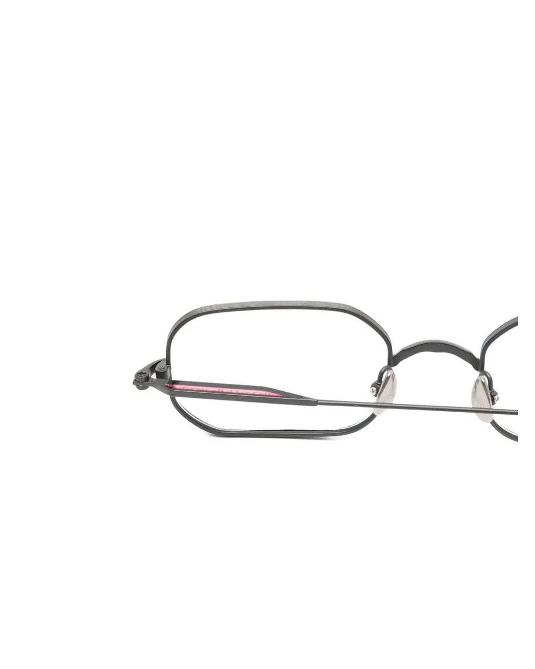 Matsuda White Rectangular-Frame Glasses