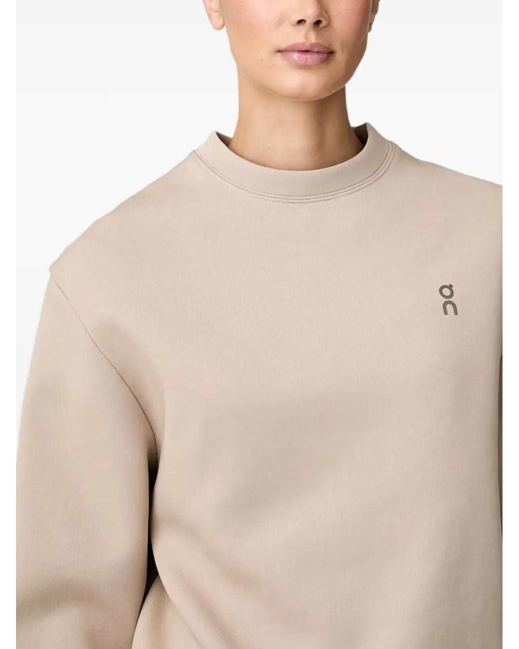 On Shoes Natural Logo-Print Raglan-Sleeve Sweater