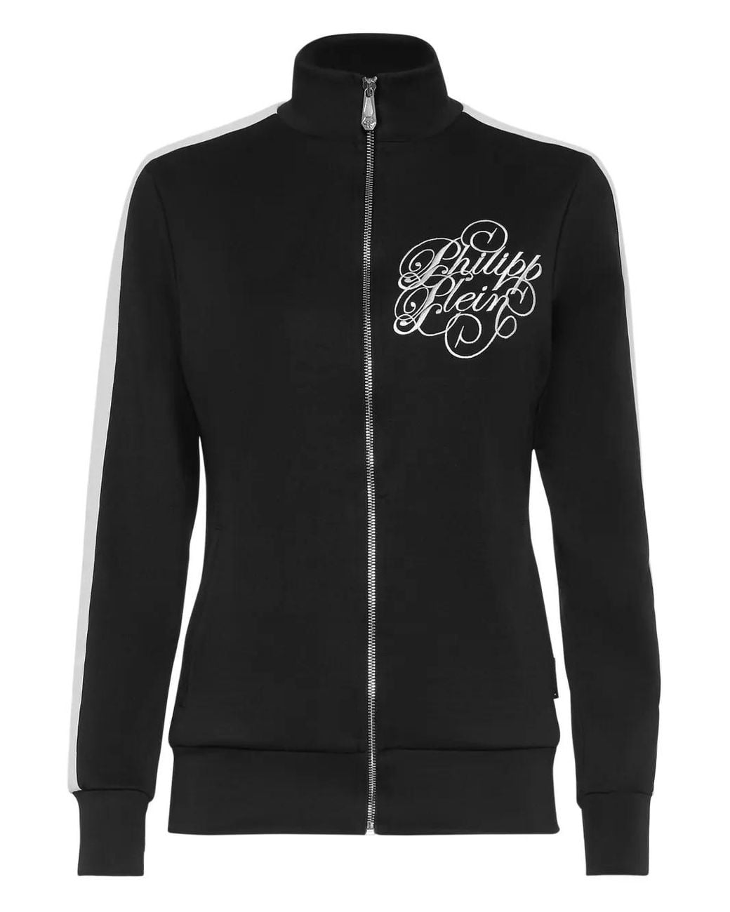 Philipp Plein Black Stripe-Detail Tracksuit Jacket