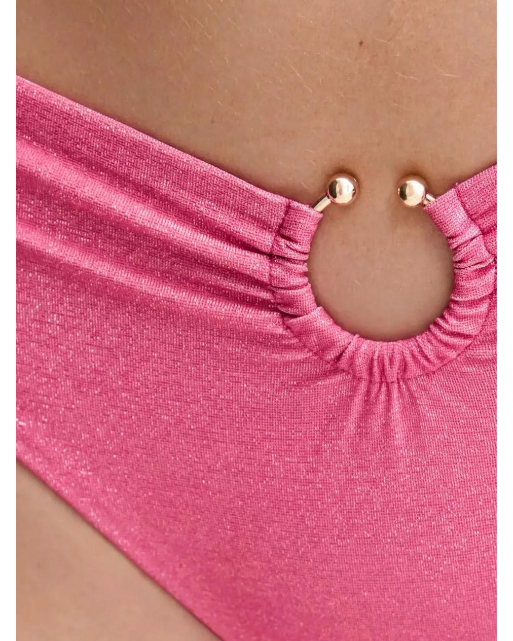 Guess Pink Ring-Detail Bikini Bottoms