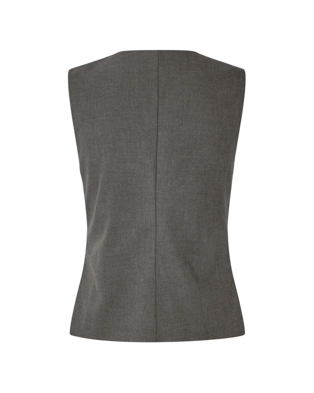 Samsøe & Samsøe Gray Sarima Zip-Up Sleeveless Vest