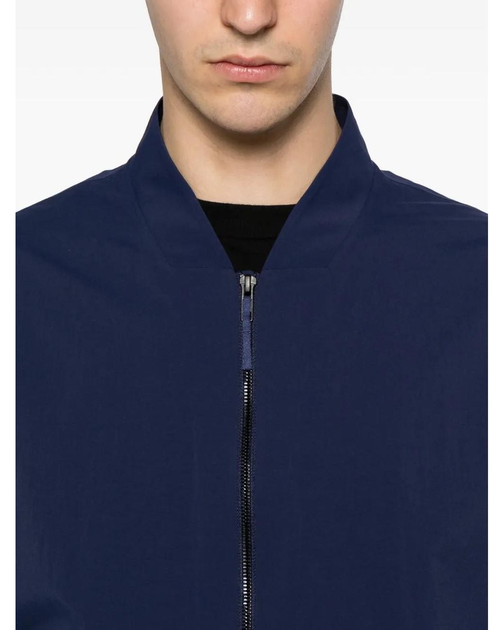 Veilance Blue Diode Zip-Up Bomber Jacket for men