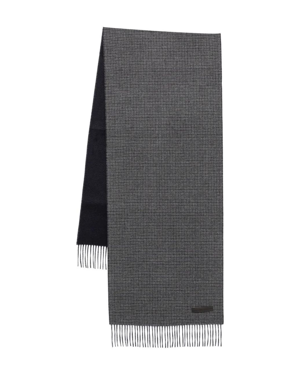 Zegna Fein Karierter Schal in Gray für Herren