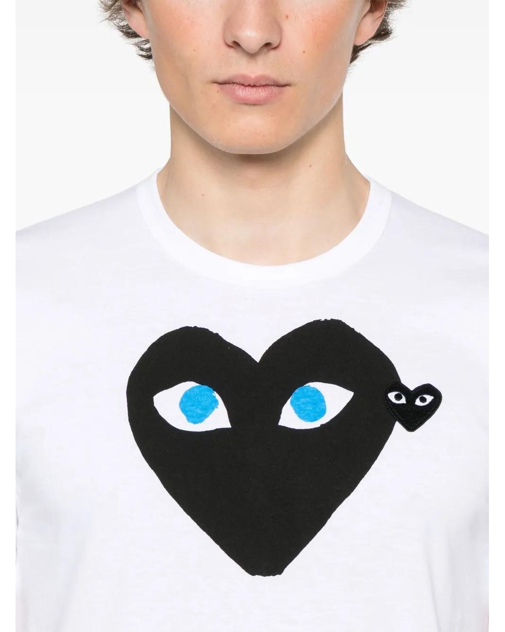 COMME DES GARÇONS PLAY White Logo T Shirt