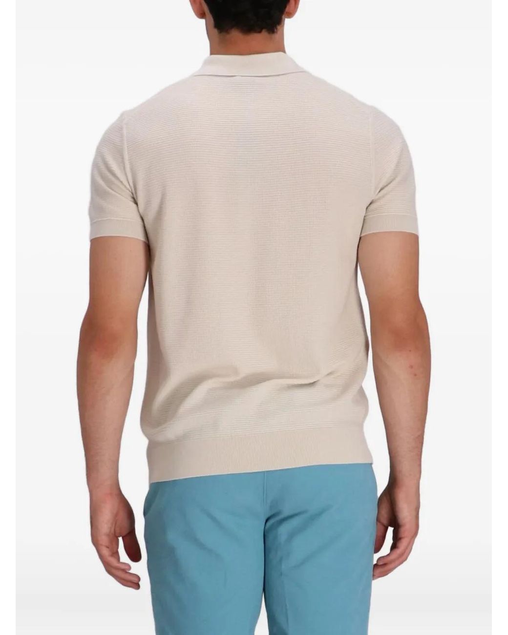 Boss Natural Button-Placket Polo Shirt for men