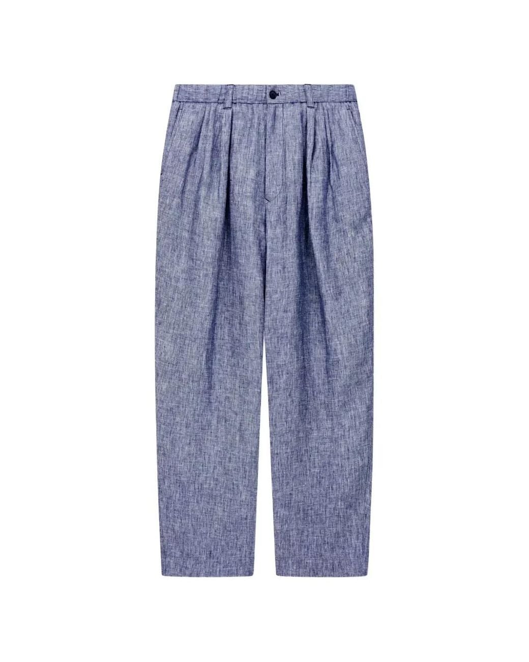Giorgio Armani Blue Pantalon À Détails Plissés for men