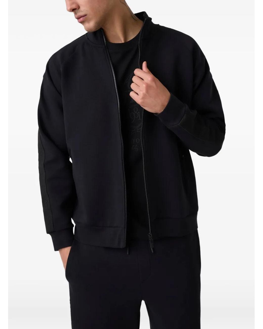 Guess Black Zip-Up Sweater for men
