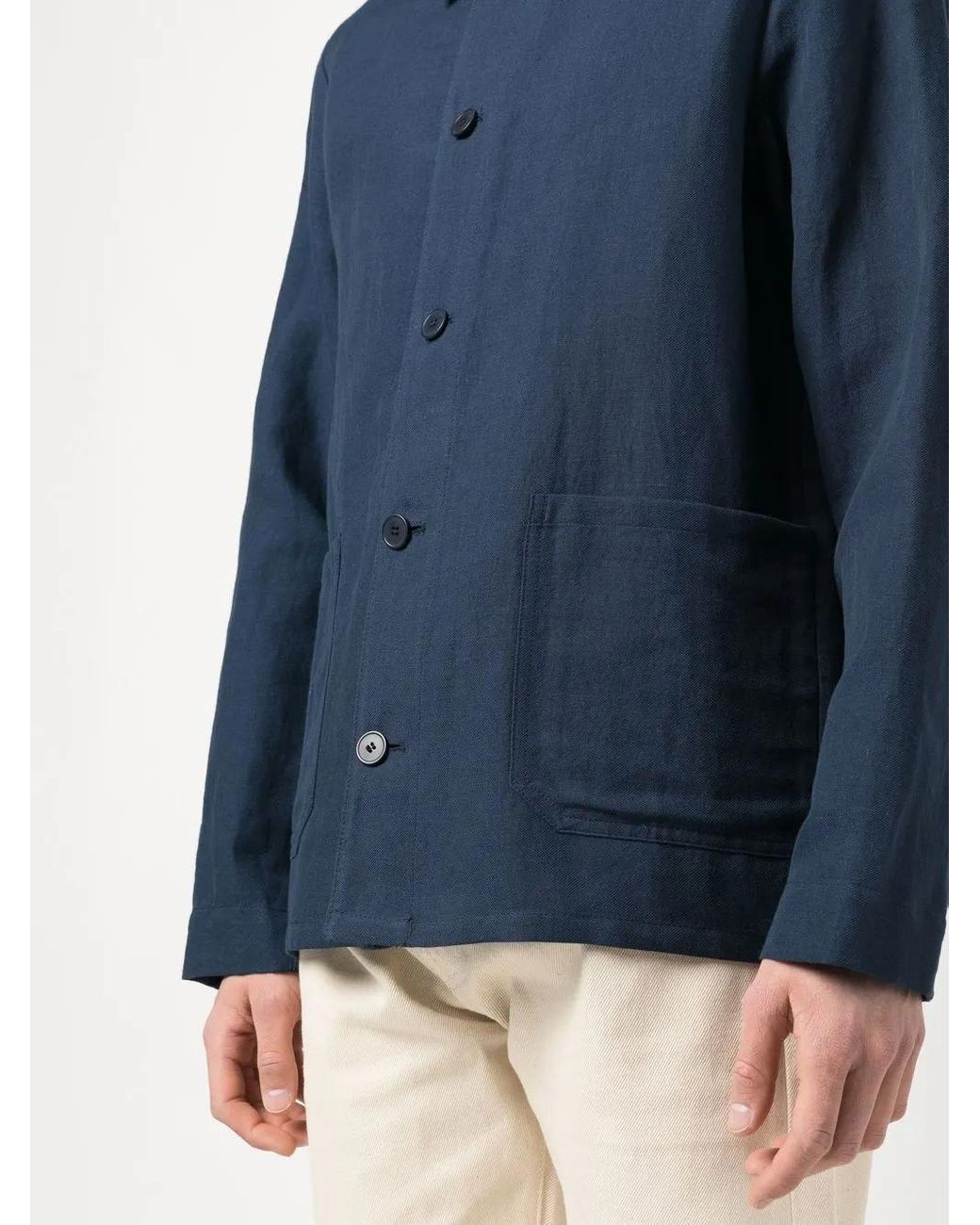 A.P.C. Button-Up Jack in het Blue voor heren