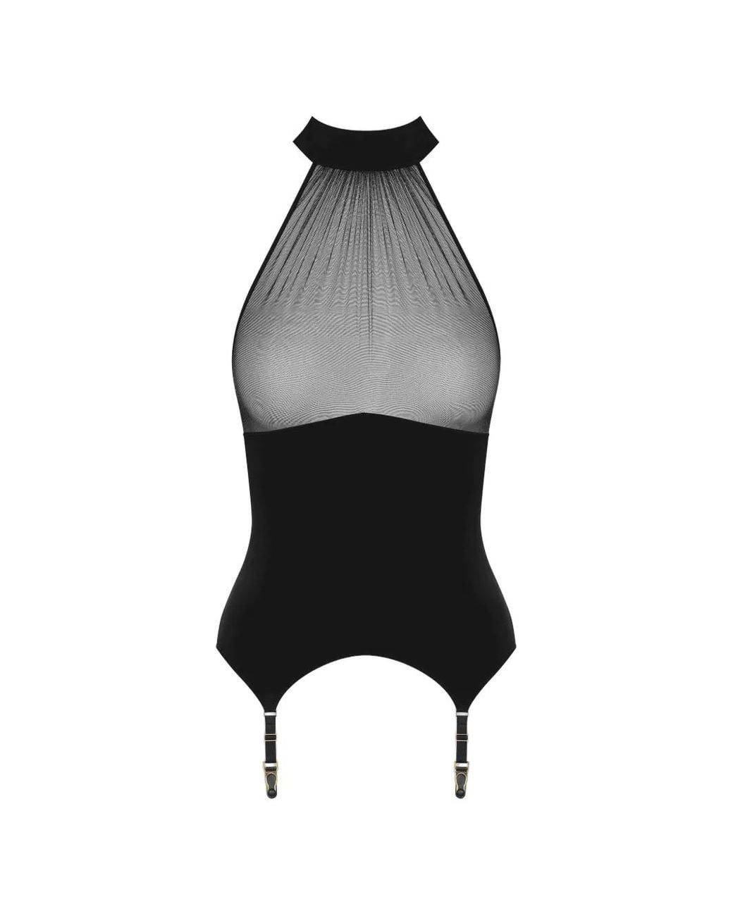 Scandale Black Nuit Fauve Suspender Top