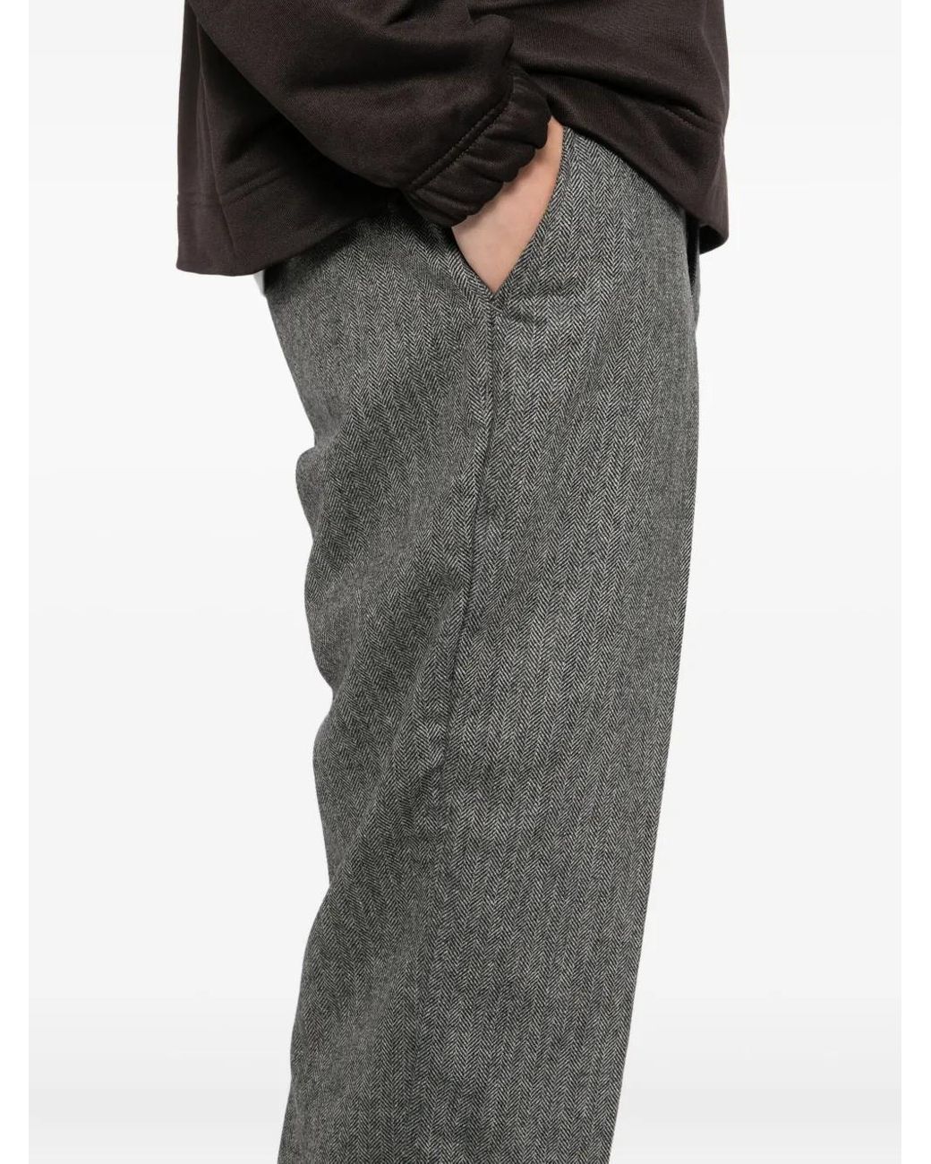 Lacoste Gray Herringbone Trousers for men