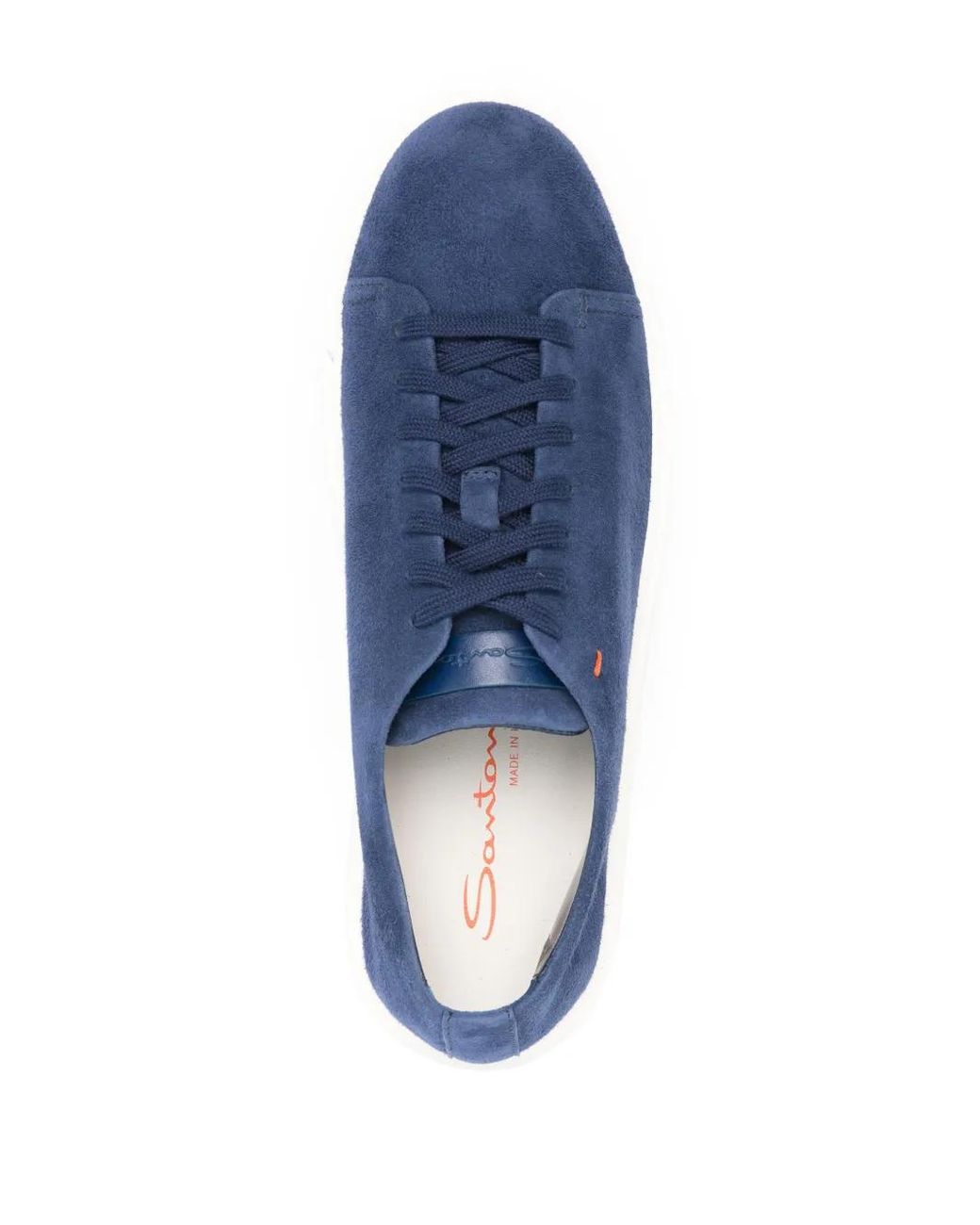 Santoni Blue Suede Lace-Up Sneakers