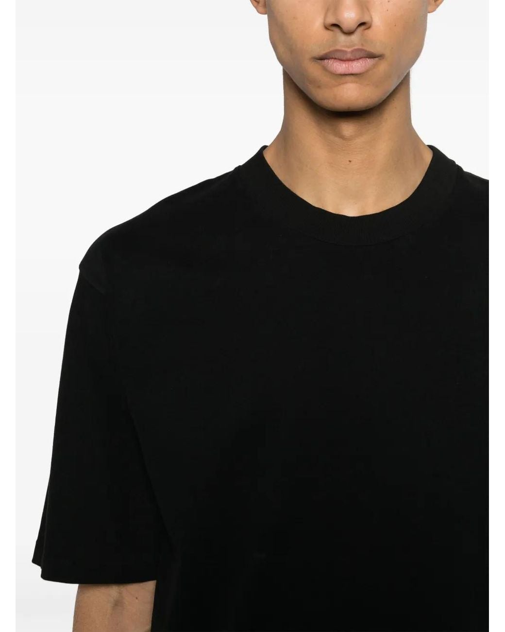 Eraldo Black Crew-Neck Cotton T-Shirt for men