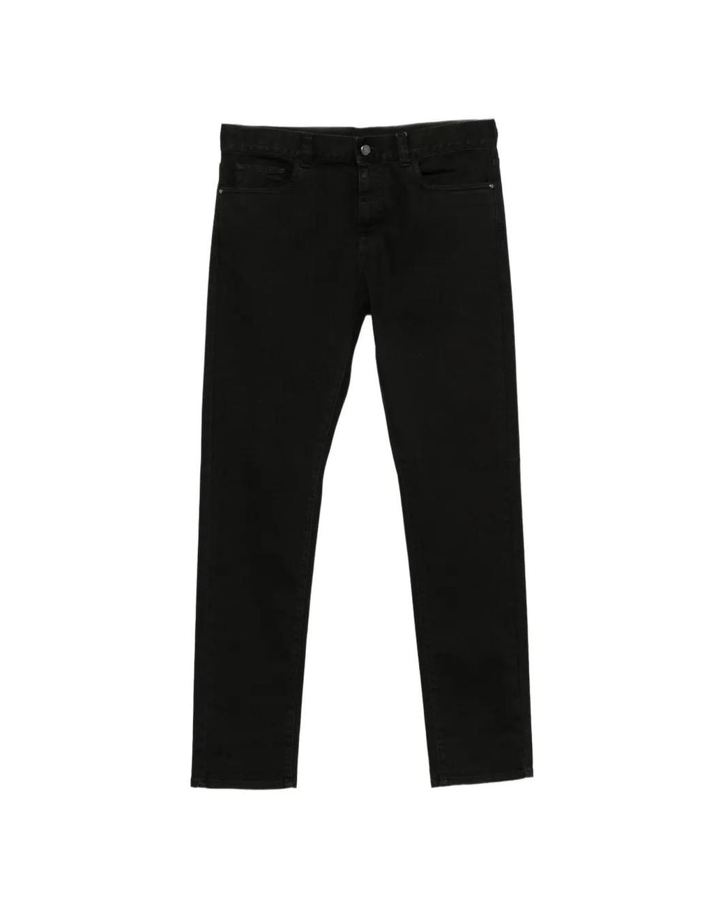 Canali Black Logo-Patch Jeans for men