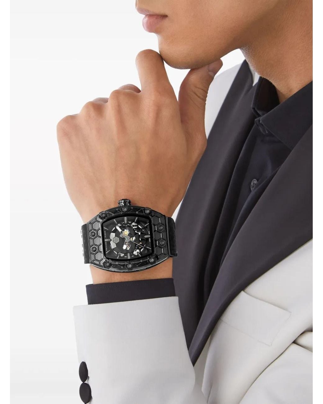 Philipp Plein Black Crypto King Cry$Tal Ghost Watch for men